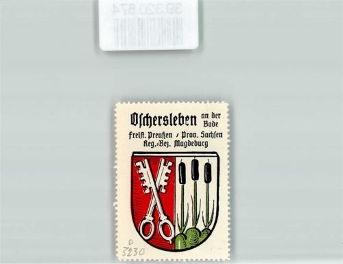 Oschersleben Wappen Kaffee Hag ca. 1920-1940 Ähren Schlüssel