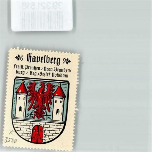 Havelberg Vignette Wappen Freist. Preußen Prov. ÖBrandenburg Reg. Bezirk Potsdam