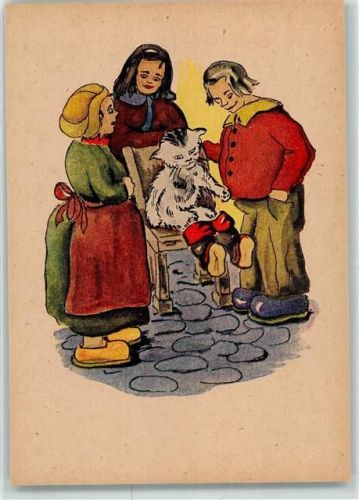 probiert seine neuen Stiefel an