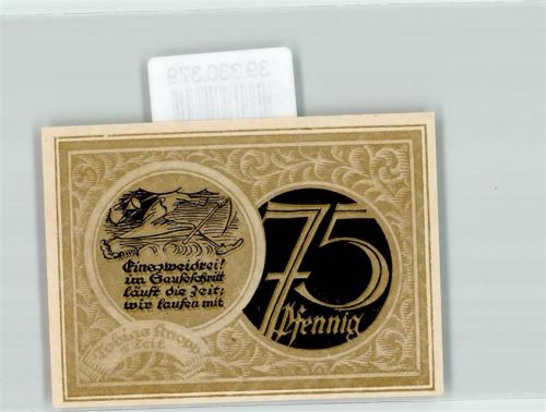 Stolzenau 1921 Notgeld Kreis Stolzenau Weser 75 Pfennig Geburtshaus des Dichters Wilhelm Busch in Wiedensahl Kreis Stobeau