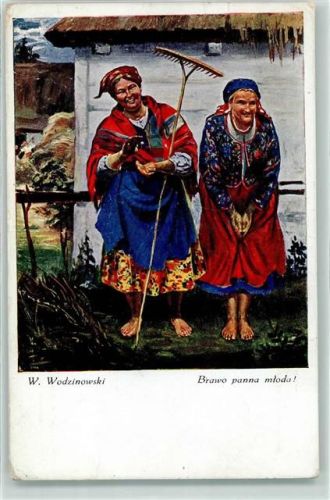 WK II Stempel Feldpost Brawo panna mloda W. Wodzinowski Frauen Rechen