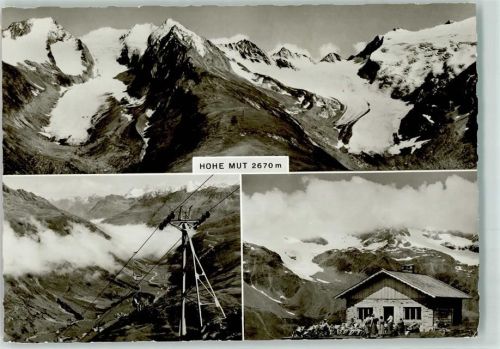 Obergurgl Seilbahn Blick von der Hohen Mut auf Gaisberg Rotmoos und Wasserfallgletscher