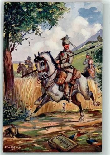 1915 sign.Kiesslich C.W. Sommer Soldat Pferd BA Nr.213