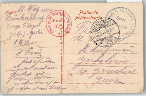 Berlin, unsortiert 1915 Kompagnie des königl. Preuss. Telegr. Batl. Fürsorge für Ostpreuss. Flüchtlinge Fahne Viel Feind Viel Ehr