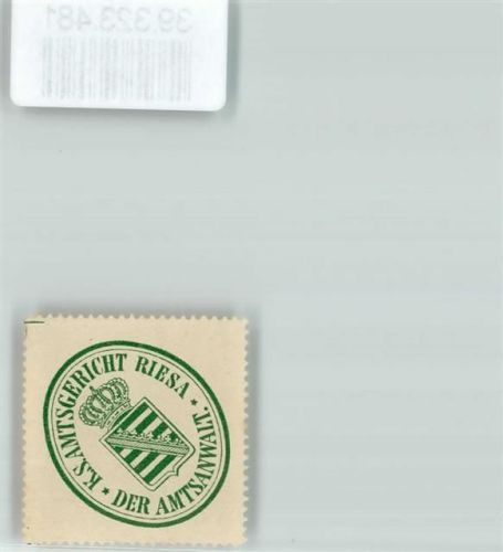 Riesa Amtsgericht Sachsen Wappen Krone Grün Weiß