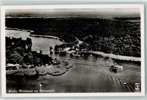 Wannsee Vogelschau Gasthaus Wirtshaus zur Pfaueninsel