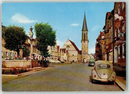 Kemnath Marktplatz Kirche Maria Himmelfahrt Gasthaus VW Käfer