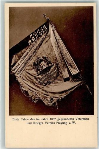 94078 W8393 Freyung , Niederbay - Erste Fahne d. Veteranen- und Krieger-Vereins Freyung
