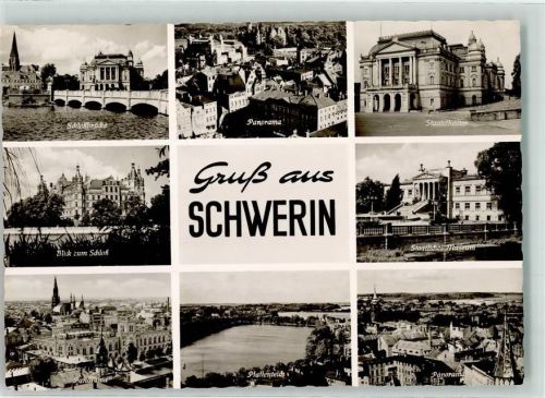 Schwerin Plattenteich Schloßbrücke Stadttheater