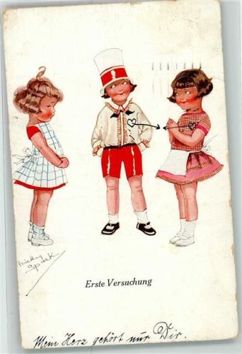 Kinder Erste Versuchung Künstlerkarte AV Nr.1180