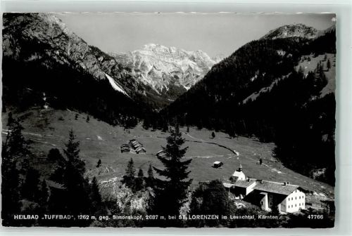 Tuffbad Heilbad 1262 m Simonskopf 2687 m S. Lorenzen Lesachtal Kirche