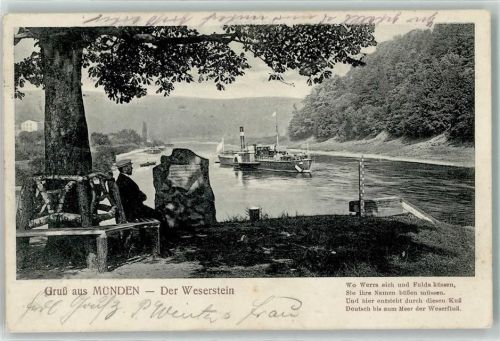 Hann Münden 1909 Weserstein Ruhebank