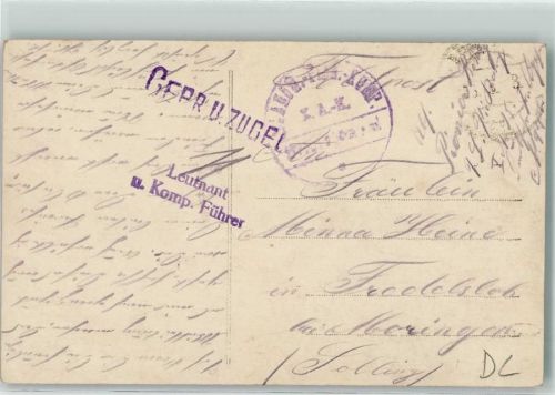 Geprüft Stempel Leutnant u. Komp. Führer