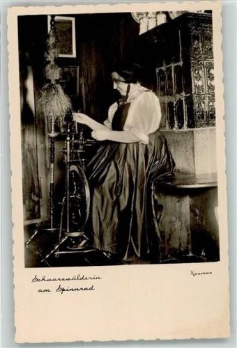 Spinnrad Tracht Franckh Verlag Nr.66 Volksleben Schwarzwald Foto AK