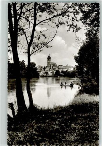 Nürtingen Neckar Ruderboot Stadtkirche St. Laurentius