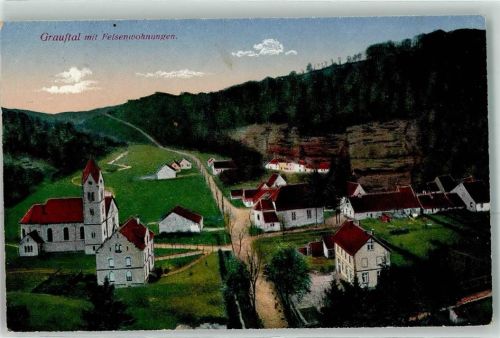 Graufthal 1917 mit Felsenwohnungen
