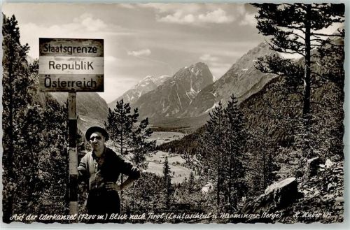 Staatsgrenze Österreich Ederkanzel Leutaschtal Foto Huber Nr.675