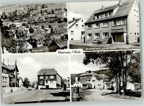 Viernau Ernst Thälmann-Straße Platz-Mühle Gasthaus zum grünen Baum Motorrad Motorroller
