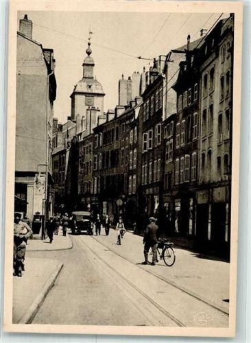 Beauregard Geschäftsviertel Auto Fahrrad Kirche Uhr Diedenhofen