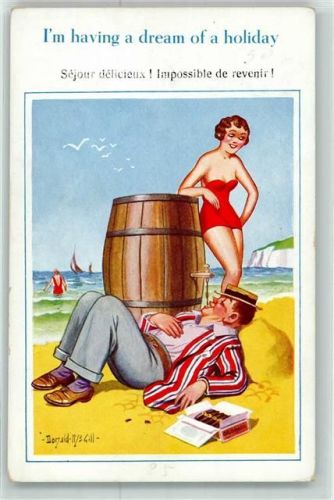 Humor Bierfass Strand A dream of holiday Zigarre