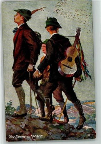 1919 sign.Amann Gitarre Der Sonne entgegen Primus Deutsche Meister Nr.3231