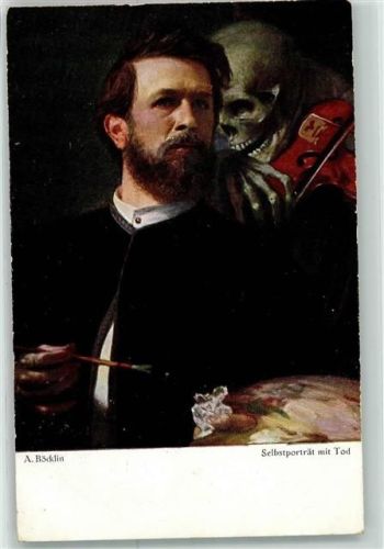 Selbstportrait mit Tod Bruckmanns Bildkarte Nr.1