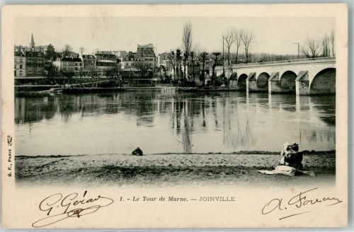 Joinville 1903 Le Tour de Marne Brücke Frau Kind