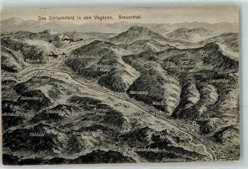 Schirmeck 1914 Vogelschau Breuschtal