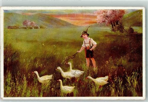 Gänsebub sign.E.Frank
