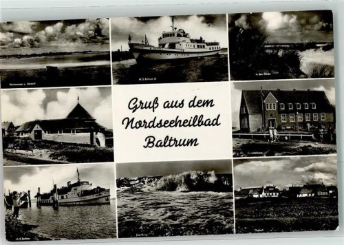 Baltrum Ostdorf Kurmittelhaus Brandung In den Dünen Seebäderschiff MS Baltrum III