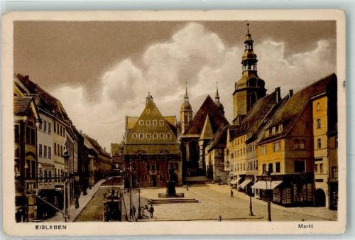 Lutherstadt Eisleben Marktplatz Marktbrunnen Rathaus