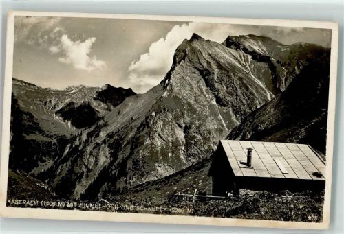 Mitterkaseralm 1935 Berghütte mit Himmelhorn und Schneeck Hüttenstempel Oytalhaus WK II