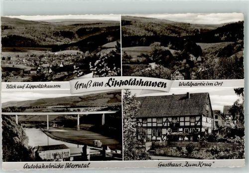 Lippoldshausen Autobahnbrücke Werratal Gasthaus Zum Krug Rückseite Altes Bahnbillet