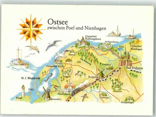 Kühlungsborn Ostsee zwischen Poel und Nienhagen Landkarte
