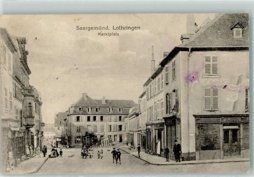 Sarreguemines 1917 Marktplatz