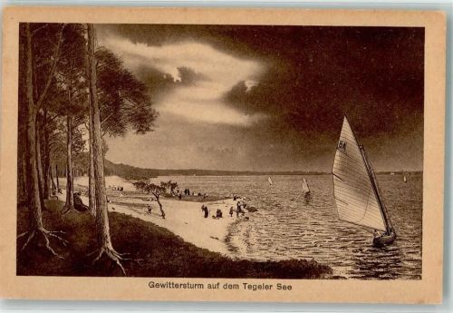 Tegel Gewittersturm auf dem Tegeler See Segelboot