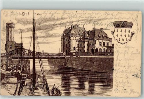 Köln Altstadt-Süd 101 1904 Malakoffturm Hafen Binnenschiff Wappen