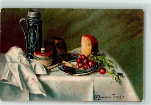 1906 Stilleben Brotzeit P.F. B. Serie 6168