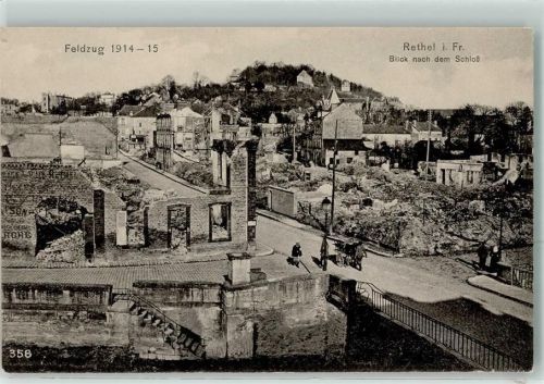 Rethel 1914 - 1915 Blick zum Schloss