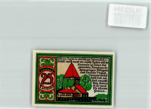 Osnabrück 1921 Gutschein über 25 Pfennig Stadthauptkasse Osnabrück Pernickelturm