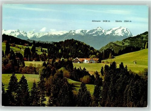 88179 W8999 Oberreute , Allgäu Foto AK Ort lt. Verlag Schweizer Alpenpanorama mit Altmann und Säntis