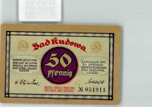 Bad Kudowa Notgeld 50 Pfennig