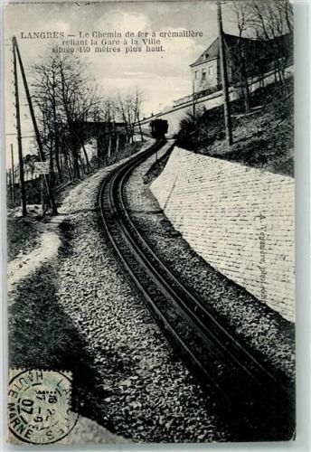 Saint-Pierre-Langers 1907 Die Zahnradbahn verbindet den Bahnhof mit der Stadt