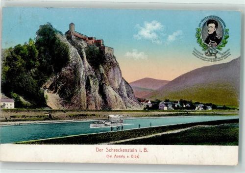 Usti nad Labem Schreckenstin Burg Raddampfer Portait Th. Körner