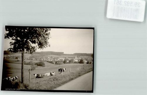 Langenneufnach mit Kirche St. Martin Foto Original aus Archiv eines Ansichtskartenverlags Ort handschriftlich