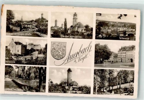 Auerbach Poliklinik Freudental Kirche Zum heiligen Kreuz Schloßturm Altmarkt Stadtpark