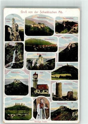 Teck 1918 Schwäbische Alb Burgen Hohenstauffen Staufeneck Reußenstein