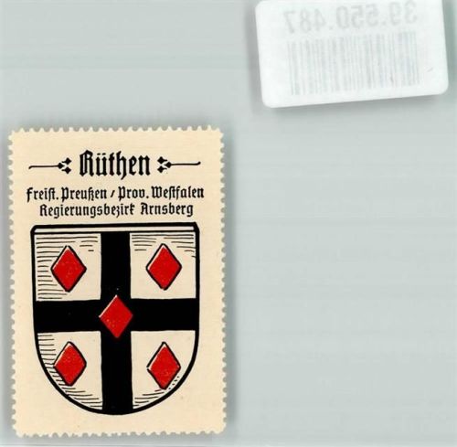 Rüthen Freist. Preußen Prov. Westfalen Regierungsbezirk Arnsberg Wappen
