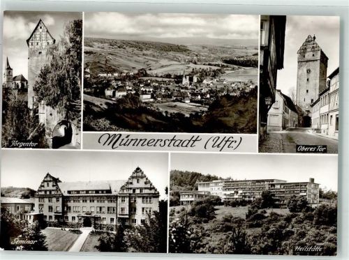 Münnerstadt Jörgentor Oberes Tor Seminar Heilstätte Foto AK