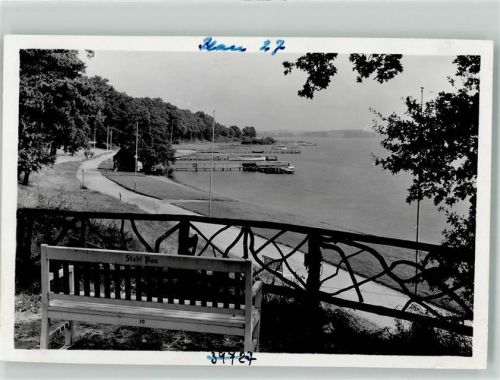 Plau Foto Original aus Archiv eines Ansichtskartenverlag Bootsanleger auf dem Plauer See Ort handschriftlich